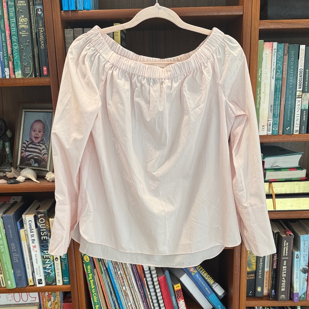 Zara Light Pink Off-Shoulder Blouse